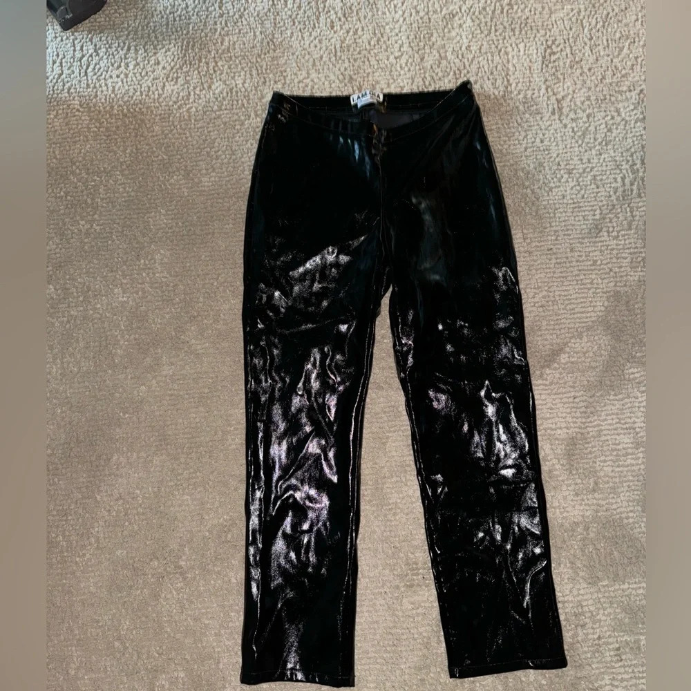 I AM GIA Black Pleather Pants Medium